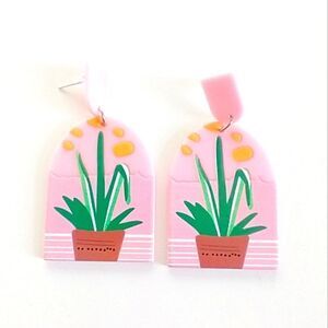 Acrylic Plant Earrings